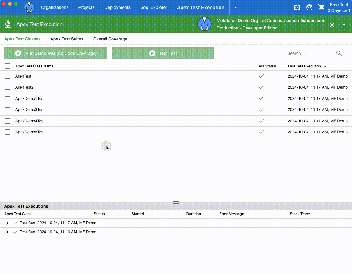 Apex Test Execution