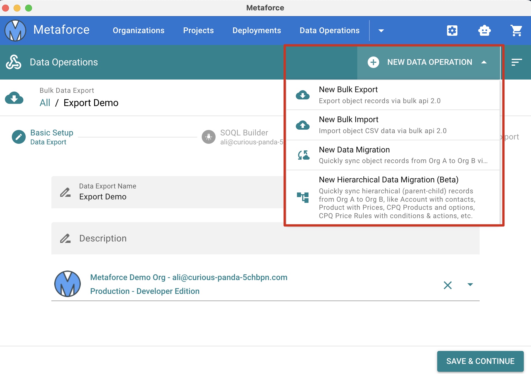 export account